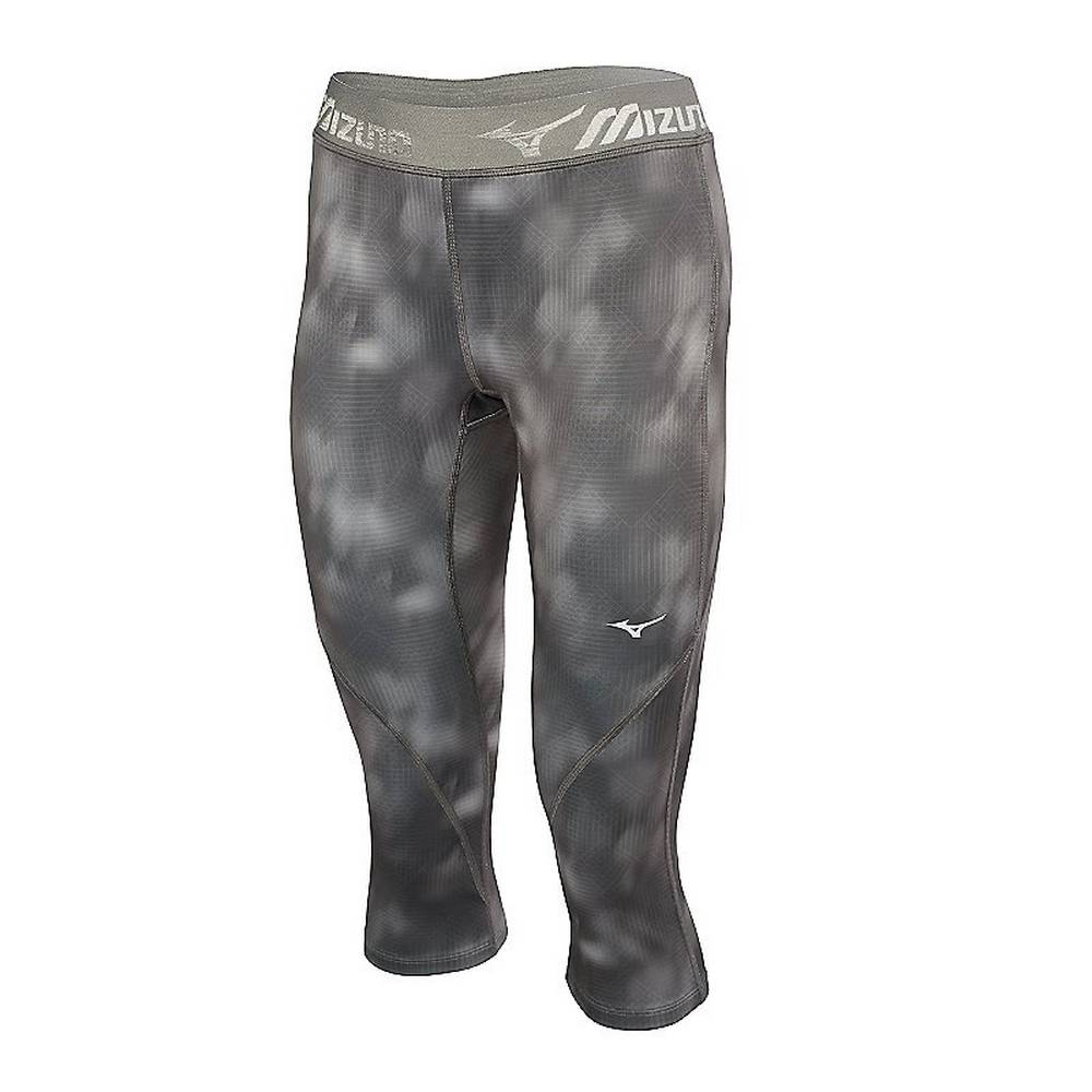 Leggings Mizuno Impulse 3/4 Print - Mulher - Cinzentas - ZUFWJ3082